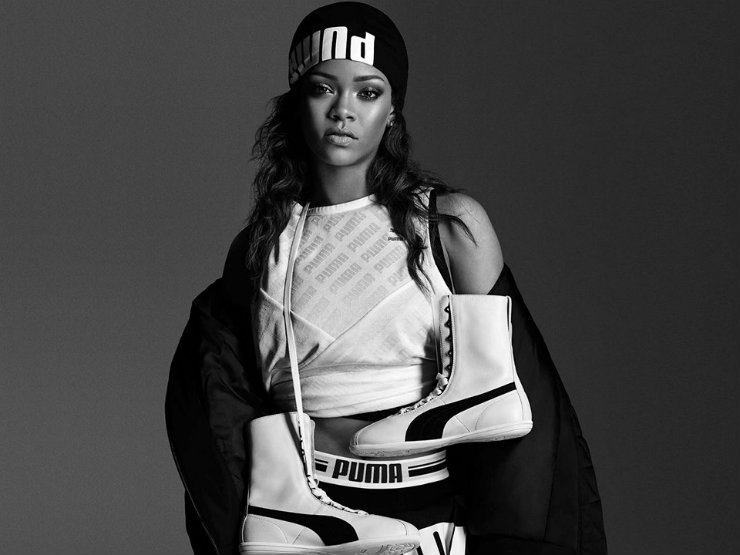 Rihanna é uma das estrelas da Puma, o que amplia o público-alvo das propagandas, considerando que os jovens usam roupas esportivas em diversas ocasiões. Foto: Puma/Divulgação/