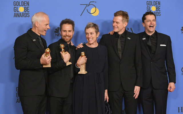 Elenco de produção de Três Anúncios Para Um Crime, dirigido por Martin McDonagh. Foto: AFP Photo