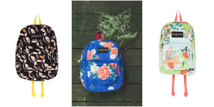 Tucanos, Belinda e Floresta dos sonhos são as três estampas criadas na última edição da parceria entre Farm e JanSport. Fotos: Farm/Divulgação