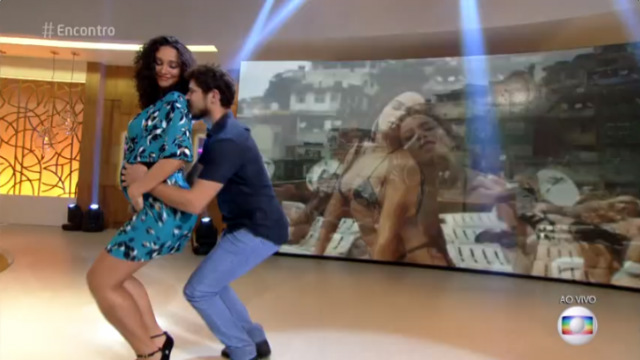Casal espera a filha Bela e dançou Vai Malandra no programa. Foto: Globo/Reprodução