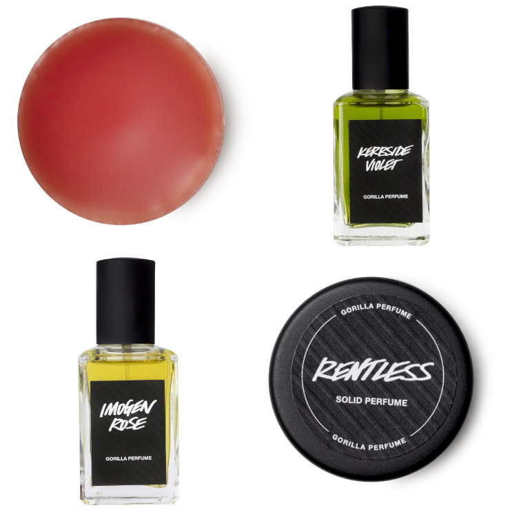 Além dos formatos tradicionais, em frascos de diferentes capacidades, estão disponíveis as versões sólidas. Fotos: Lush/Divulgação