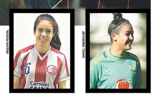 Na foto, Jéssica, lateral do Náutico, e Stefane, goleira do Team Chicago