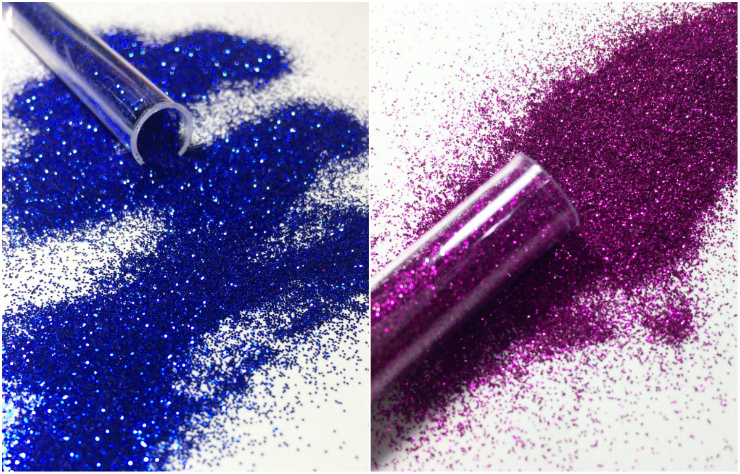 Glitter nos cabelos, fantasias, na pele... Na foto, tubinhos da Vamo Brilhar. Fotos: Vamo Brilhar/Instagram/Reprodução