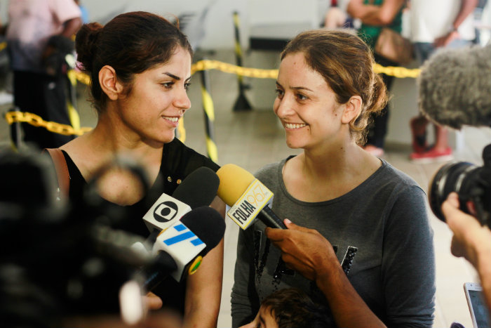 Na foto, Majida Darwish (esquerda) e Ida Aman Heji. Foto: Thalyta Tavares/Esp DP/ Na foto, Majida Darwish (esquerda) e Ida Aman Heji. Foto: Thalyta Tavares/Esp DP/