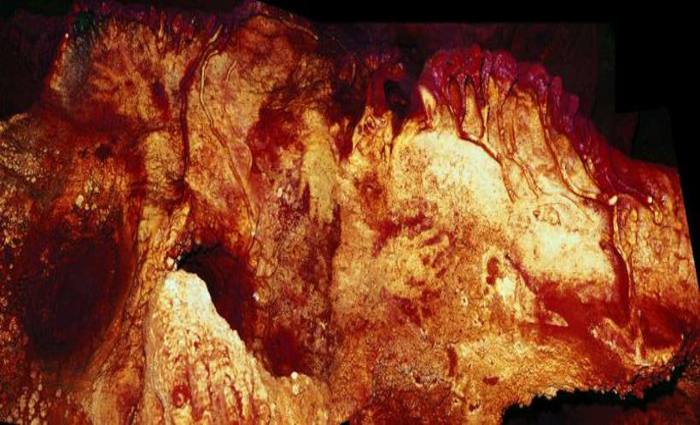 As pinturas estão na Espanha e têm cerca de 66 mil anos, 20 mil antes da chegada do homem moderno à Europa. Foto: H. Collado/Divulgação/ As pinturas estão na Espanha e têm cerca de 66 mil anos, 20 mil antes da chegada do homem moderno à Europa. Foto: H. Collado/Divulgação/