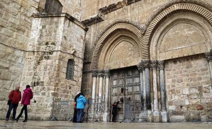 Santo Sepulcro, onde est&aacute; o t&uacute;mulo de Jesus Cristo. Foto: THOMAS COEX / AFP