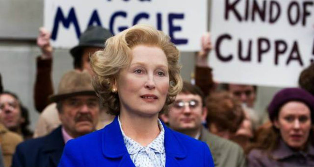 Meryl Streep como Margaret Thatcher em A Dama de Ferro. Foto: Paris Filmes/Divulgação