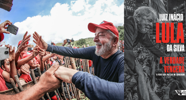 Parte significativa do livro traça um panorama do atual momento político enfrentado pelo ex-presidente. Foto: Ricardo Stuckert e Boitempo/Divulgação/