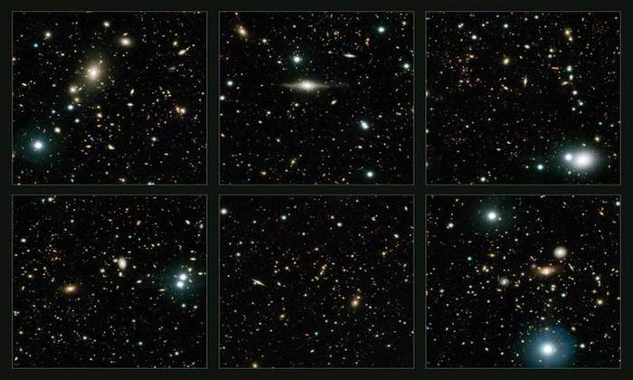 Constelação de Sextans, a região celeste mais próxima da Terra observada no novo trabalho. A idade das galáxias pode ser estimada pelo chamado desvio do vermelho. Foto: ESO/UltraVISTA team/ Constelação de Sextans, a região celeste mais próxima da Terra observada no novo trabalho. A idade das galáxias pode ser estimada pelo chamado desvio do vermelho. Foto: ESO/UltraVISTA team/