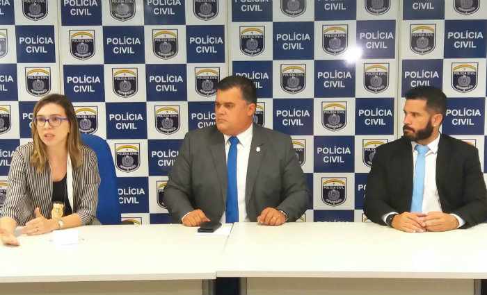 Delegada Larissa apresentou nesta manhã resultado do inquérito sobre a morte de Matheus Chagas. Foto: Polícia Civil/Divulgação/ Delegada Larissa apresentou nesta manhã resultado do inquérito sobre a morte de Matheus Chagas. Foto: Polícia Civil/Divulgação/