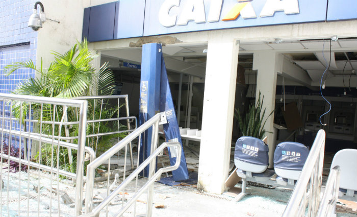 A agência ficou totalmente destruída após a explosão. Foto: Polícia Federal/Divulgação/