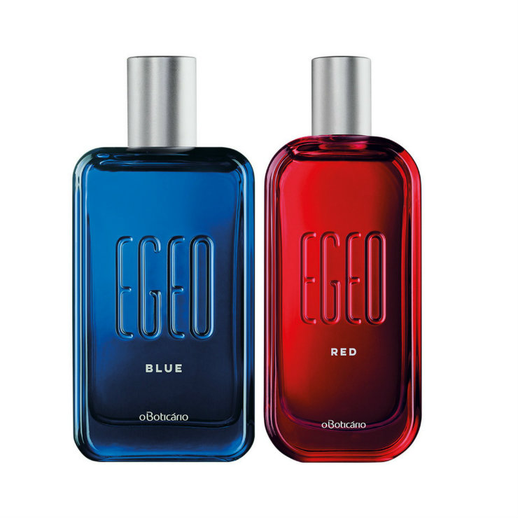 Fragrâncias Blue e Red, novas na linha Egeo, não têm rótulos de gênero. Fotos: Boticário/Divulgação/