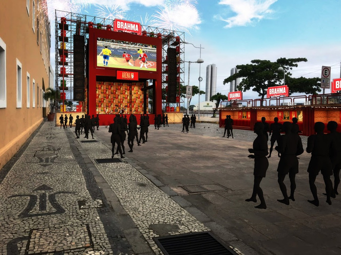 Cais da Alfândega receberá Arena Brahma durante os jogos da Copa do Mundo. Foto Divulgação