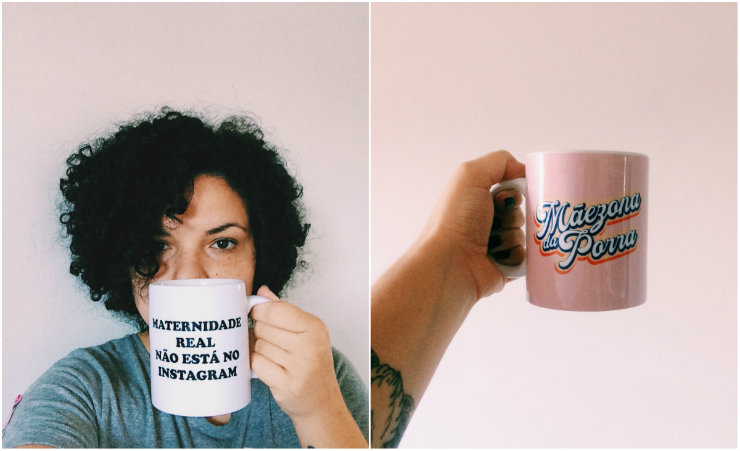 A marca reúne roupas e outros itens com mensagens questionadoras e que empoderam as mães. Fotos: Divulgação