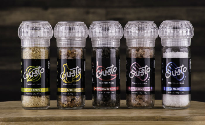 Atualmente, portfólio da empresa contém dez produtos da linha de temperos. Foto: Divulgação/Gusto/Foto: Divulgação/Gusto Atualmente, portfólio da empresa contém dez produtos da linha de temperos. Foto: Divulgação/Gusto/Foto: Divulgação/Gusto