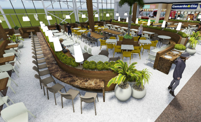 Praça de alimentação foi modernizada com um investimento de R$ 1,9 milhão. Foto: Divulgação/Plaza/Foto: Divulgação/Plaza Praça de alimentação foi modernizada com um investimento de R$ 1,9 milhão. Foto: Divulgação/Plaza/Foto: Divulgação/Plaza
