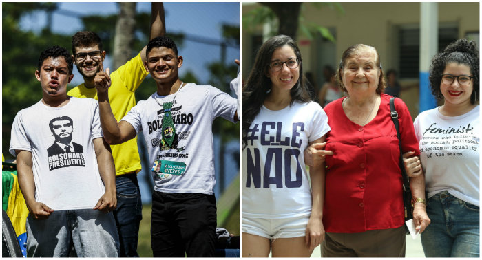 É comum ver eleitores do petista e do capitão reformado expressarem suas opiniões através de estampas em suas roupas. Fotos: Paulo Paiva/DP e Camila Pifano/DP/ É comum ver eleitores do petista e do capitão reformado expressarem suas opiniões através de estampas em suas roupas. Fotos: Paulo Paiva/DP e Camila Pifano/DP/