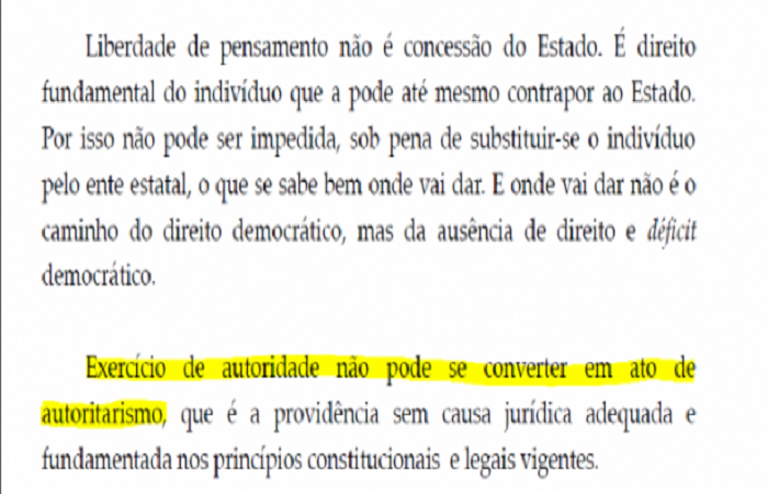 Reprodução de trecho da decisão
