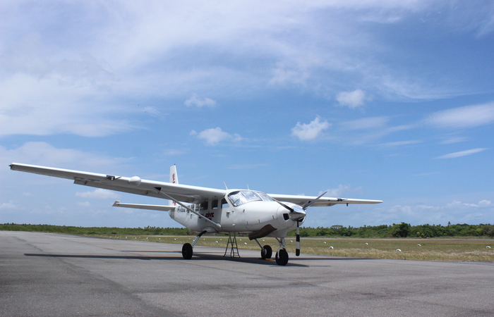 A aeronave Caravan C208A veio de São Paulo e tem capacidade para levar até 15 paraquedistas em um único voo.  Foto: Jefferson Belarmino/Cortesia
