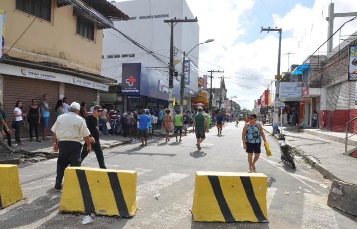 Rua Siqueira Campos, no centro, é a principal via comercial da cidade. Foto: Ascom/Prefeitura do Paulista./