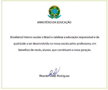 Carta revisada foi divulgada nesta terça-feira. Foto: MEC/Reprodução.