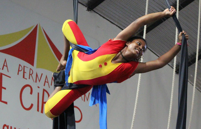 Larissa Beatriz, 14, ingressou nas aulas circenses anos 6 anos para superar a timidez. Foto: EPC/Divulgação/