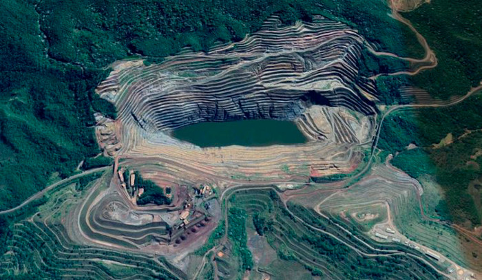 Imagem da Mina Gongo Soco por satélite. Crédito: Google Maps/ Imagem da Mina Gongo Soco por satélite. Crédito: Google Maps/