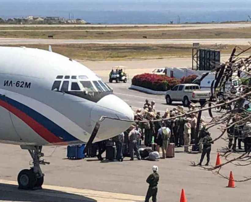 Dois aviões das Forças Armadas da Rússia aterrissaram no último sábado no aeroporto de Maiquetía, em Caracas, capital da Venezuela, transportando militares e equipamentos. Foto: Twitter / Reprodução/ Dois aviões das Forças Armadas da Rússia aterrissaram no último sábado no aeroporto de Maiquetía, em Caracas, capital da Venezuela, transportando militares e equipamentos. Foto: Twitter / Reprodução/
