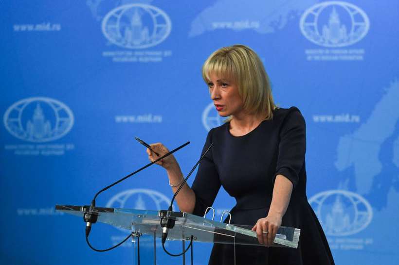 A porta-voz russa, Maria Zakharova: "A Rússia não infringiu nada, nem os acordos internacionais, nem o Direito venezuelano". Foto: YURI KADOBNOV/AFP/ A porta-voz russa, Maria Zakharova: "A Rússia não infringiu nada, nem os acordos internacionais, nem o Direito venezuelano". Foto: YURI KADOBNOV/AFP/