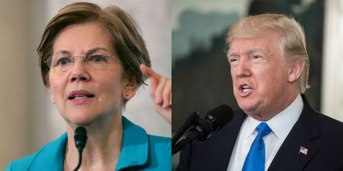 Senadora democrata Elizabeth Warren pediu que congressistas iniciem processo de impeachment de Trump. Fotos: AFP./