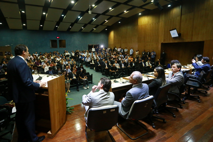 O governador apresentou as potencialidades do estado, com foco em energias limpas. Foto: Hélia Scheppa/Divulgação/