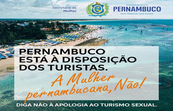 Campanha divulgada pelo Governo de Pernambuco contra o Turismo Sexual no estado - Foto: Facebook/Reprodução/ Campanha divulgada pelo Governo de Pernambuco contra o Turismo Sexual no estado - Foto: Facebook/Reprodução/