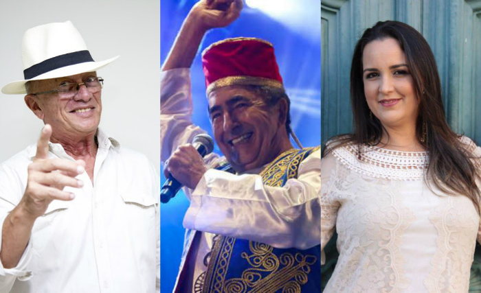 A esquerda Zé Renato, seguido de Getúlio Cavalcanti e Alexandra Cavalcanti. Foto: Divulgação/