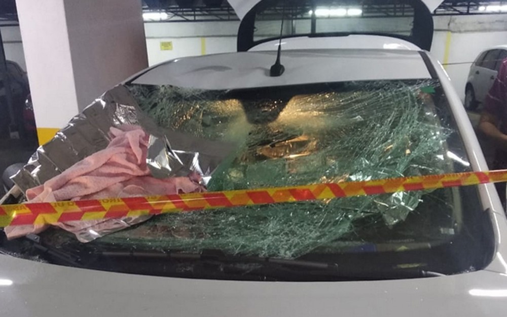 Carro amorteceu queda de menina em prédio na Zona Oeste de São Paulo. Foto: Reprodução/Polícia Militar/