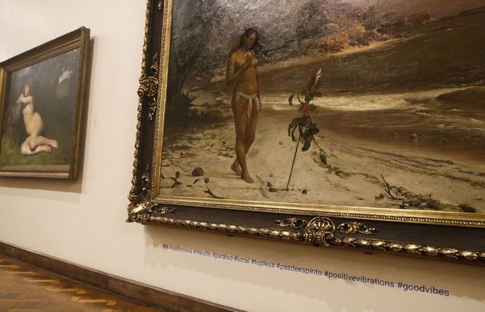 Exposi&ccedil;&atilde;o Hashtags da Arte, no Museu Nacional de Belas Artes, usa palavras-chave da internet em obras do acervo para engajar o p&uacute;blico nas redes sociais. Foto: Fernando Fraz&atilde;o/Ag&ecirc;ncia Brasil/