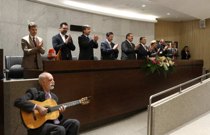 Solenidade no auditório Sérgio Guerra marcou aniversário de Joaquim Nabuco - Foto: Bruna Costa/Esp. DP