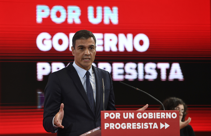 O primeiro-ministro da Espanha, Pedro Sánchez, disse nesta terça-feira que uma coalizão com o Podemos partido de extrema esquerda é inviável. Foto: PIERRE-PHILIPPE MARCOU/AFP/Foto: PIERRE-PHILIPPE MARCOU/AFP
