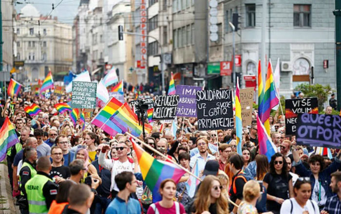 Sarajevo é a última capital nos Balcãs a realizar um evento de orgulho LGBT. Foto: Dado Ruvic/REUTERS/ Sarajevo é a última capital nos Balcãs a realizar um evento de orgulho LGBT. Foto: Dado Ruvic/REUTERS/