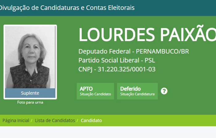 Candidata Lourdes Paixão, em Pernambuco, é suspeita de cometer fraude eleitoral. Foto: Reprodução/Justiça Eleitoral/ Candidata Lourdes Paixão, em Pernambuco, é suspeita de cometer fraude eleitoral. Foto: Reprodução/Justiça Eleitoral/
