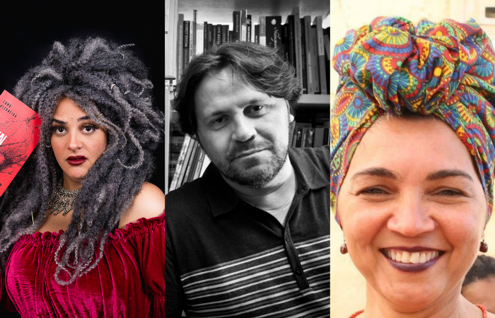 Luna Vitrolina, Marcelino Freire e Marileide Alves. Foto: Rennan Peixe/Divulgação, Mário Miranda Filho/Divulgação e Facebook/Reprodução/ Luna Vitrolina, Marcelino Freire e Marileide Alves. Foto: Rennan Peixe/Divulgação, Mário Miranda Filho/Divulgação e Facebook/Reprodução/