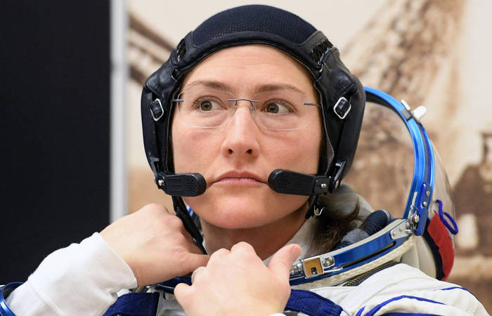 Na imagem, Christina Hammock Koch, membro da Estação Espacial Internacional. Foto: Kirill Kudryavtsev/AFP/ Na imagem, Christina Hammock Koch, membro da Estação Espacial Internacional. Foto: Kirill Kudryavtsev/AFP/