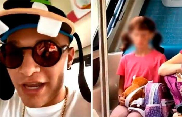 O cantor filmou a criança em meio a risadas. Foto: Reprodução/Instagram/