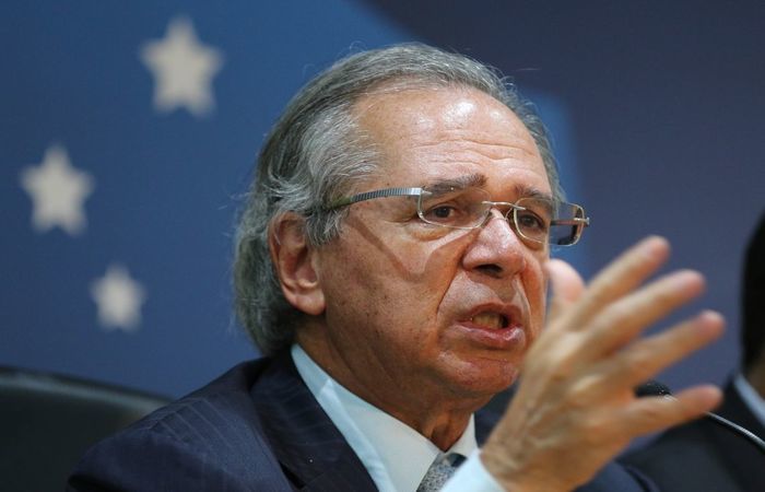 Guedes afirmou no seminário do Novo Banco de Desenvolvimento do Brics que o Brasil já estava em negociação para criar uma área de livre-comércio./Foto: Fabio Rodrigues Pozzebom/Agência Brasil
