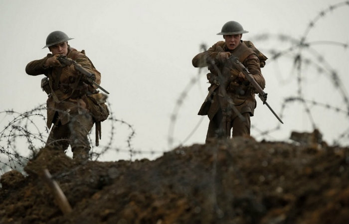 Dirigida por Sam Mendes, a história sobre dois soldados britânicos em uma missão na Primeira Guerra Mundial já obteve o Globo de Ouro de melhor drama e dez indicações ao Oscar./Foto: Divulgação.