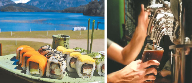 Comida japonesa é uma das atrações do resort El Llao Llao. Tour por cervejarias mostra o melhor da produção artesanal. Tour por cervejarias mostra o melhor da produção artesanal