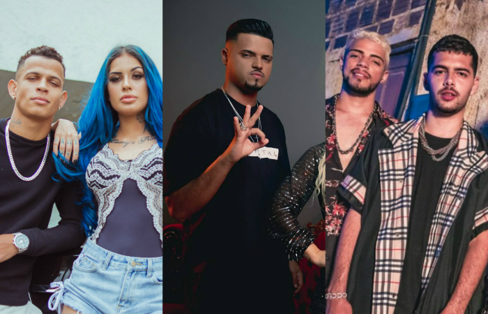 Dadá Boladão e Tati Zaqui (Surtada), Thiaguinho TM (Tudo ok) e JS e Pedro Sampaio (Sentadão)./Foto: Léo Caldas/KondZilla, Divulgação e Divulgação Dadá Boladão e Tati Zaqui (Surtada), Thiaguinho TM (Tudo ok) e JS e Pedro Sampaio (Sentadão)./Foto: Léo Caldas/KondZilla, Divulgação e Divulgação