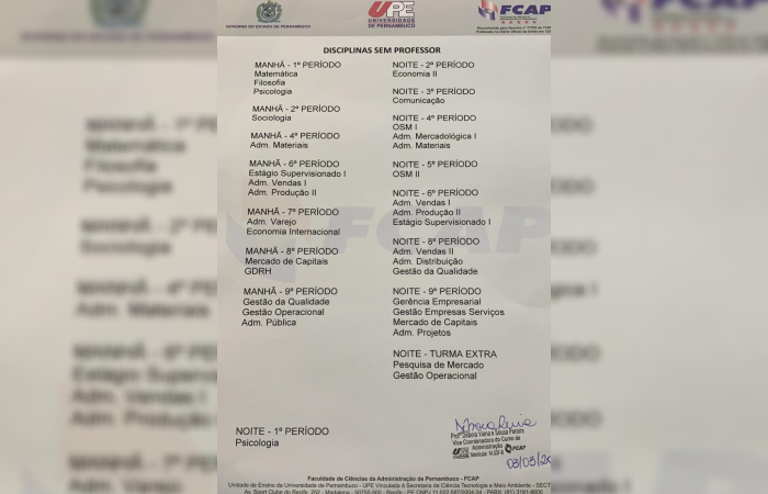Comunicado pegou alunos de surpresa.