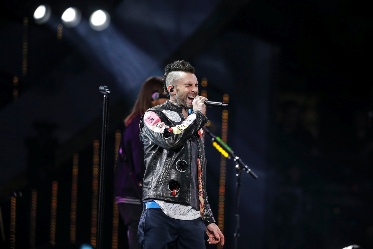 Adam Levine durante show no Chile.