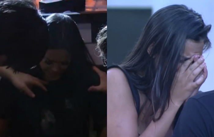 Flayslane é consolada por Pyong e Daniel, enquanto Ivy chorou com Pyong./Foto: GShow