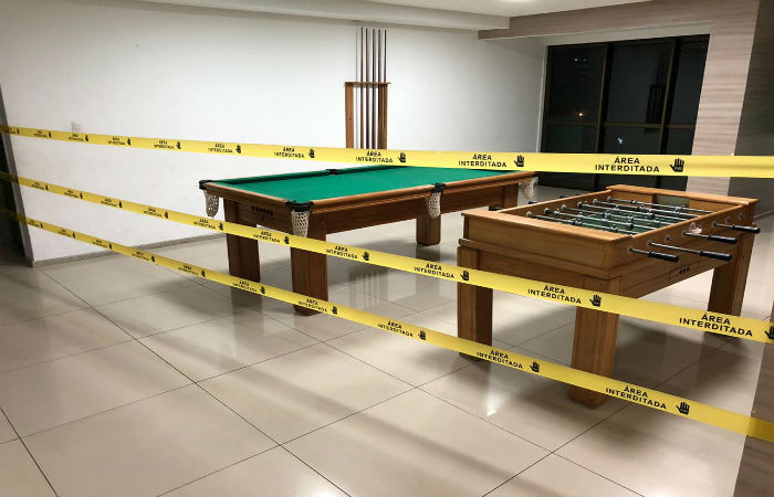 Brinquedotecas e áreas de lazer de vários condomínios estão isoladas/Foto: Williams Andrade Brinquedotecas e áreas de lazer de vários condomínios estão isoladas/Foto: Williams Andrade